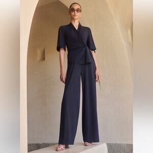 The Fold Sutri Wide Leg Jumpsuit Navy Blue Sz US 2